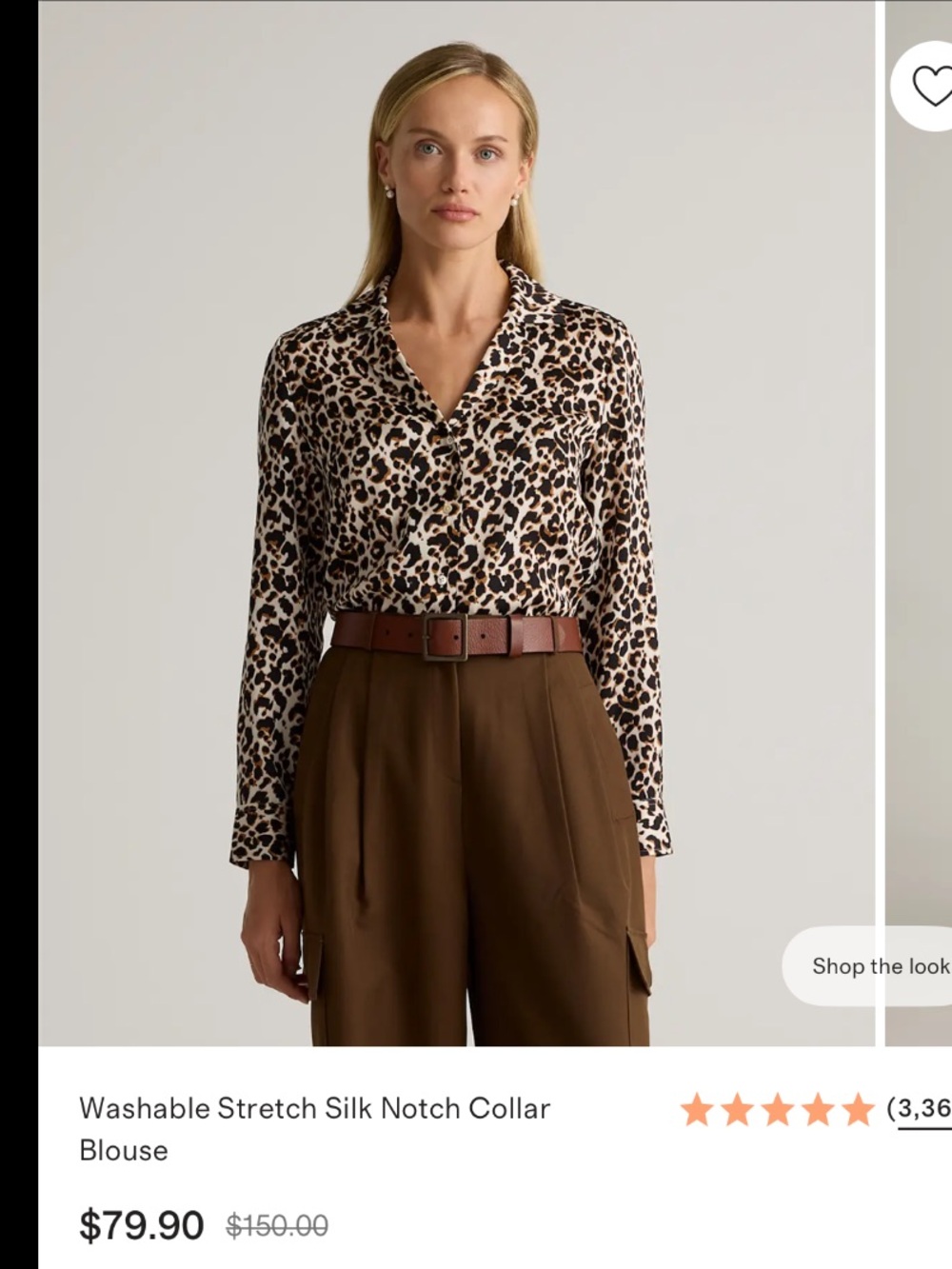 Quince Leopard Print Button-Down Shirt in Beige, Black & Brown